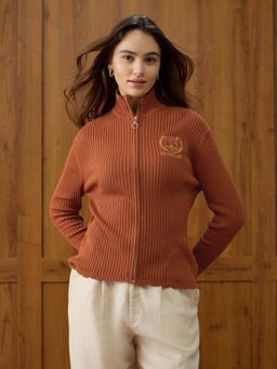 U.S. POLO ASSN. - Patterned Knit Regular Fit Jacket - Orange