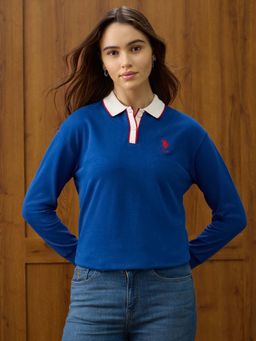 U.S. POLO ASSN. - Solid Regular Fit Polo T-shirt - Blue