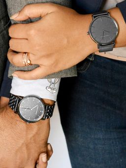 Joker and Witch - Black Stainless Steel Watch (Pack of 2) - JWCW44