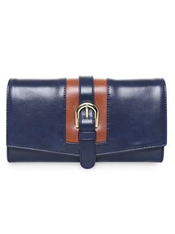 ESBEDA - Navy Blue Color Buckle Strap Bifold Wallet For Women