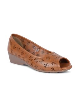 Bata - Sarina Peeptoe Women Tan Ballerinas