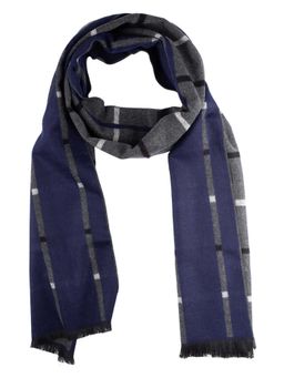 The Tie Hub - Dark Grey with Navy and White Scarf