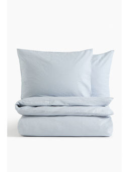 H&M - Blue Seersucker Double/King Size Duvet Cover Set
