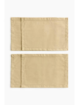 H&M - Yellow 4-Pack Cotton Place Mats