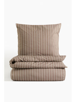 H&M - Beige Striped Single Duvet Cover Set