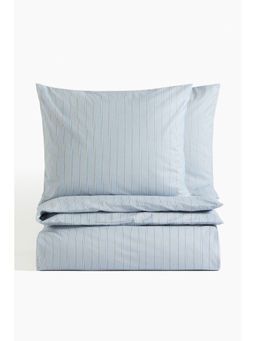 H&M - Blue Striped Double/King Duvet Cover Set
