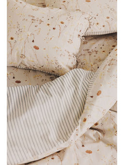 H&M - Beige Floral Single Duvet Cover Set