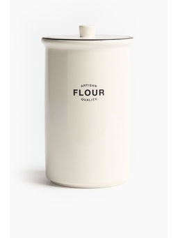 H&M - White Porcelain Flour Canister