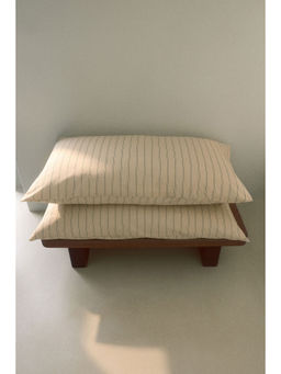 H&M - Beige 2-Pack Striped Pillowcases