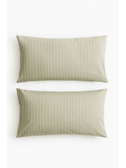 H&M - Green 2-Pack Striped Pillowcases