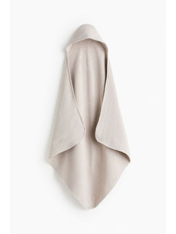 H&M - Beige Hooded Muslin Bath Towel