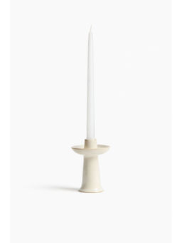 H&M - White Stoneware Candlestick