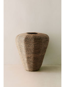 H&M - Beige Large Straw Vase