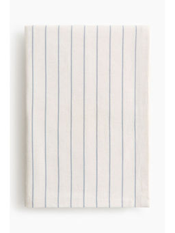 H&M - White Patterned Linen-Blend Tablecloth
