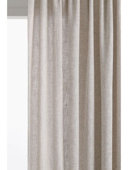 H&M - Beige 1-Pack Wide Slub-Weave Curtain