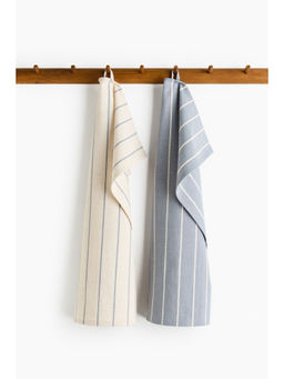H&M - Blue 2-Pack Linen-Blend Tea Towels