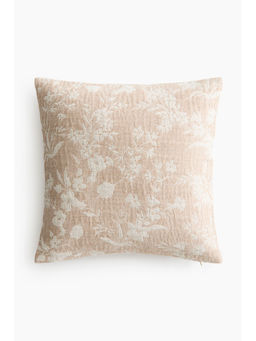 H&M - Beige Jacquard-Weave Cushion Cover