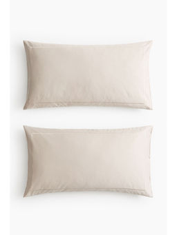 H&M - Beige 2-Pack Cotton Sateen Pillowcases