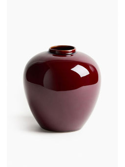 H&M - Red Stoneware Vase