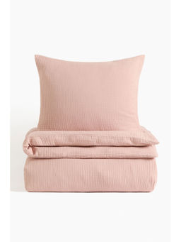 H&M - Pink Muslin Single Duvet Cover Set