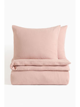 H&M - Pink Muslin Double/King Duvet Cover Set