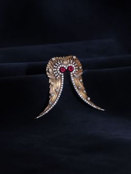 Cosa Nostraa - Antique Gold Abstract Owl Brooch