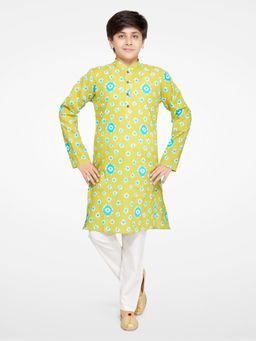 Jeetethnics - Boys Green Kurta Pyjama Set (Set of 2)