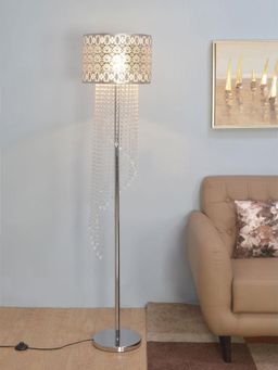 At Home by Nilkamal - Crystalia Floor Lamp (Silver)