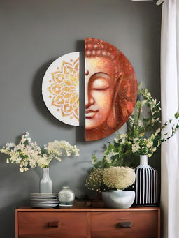 At Home by Nilkamal - Buddha Paintings Set of 2 Multi-Color