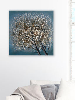 At Home by Nilkamal - Embossed Floral Tree Painting|Set of 1|Size - 150 cm x 50 cm|Sea Green