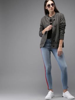 Campus Sutra - Grey Solid Jacket