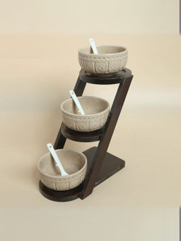 Smokey Cocktail - Three Tier Bowls - Beige (Pack of 3)