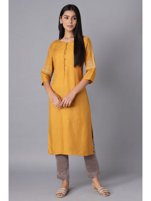 Wishful Yellow Floral Kurta