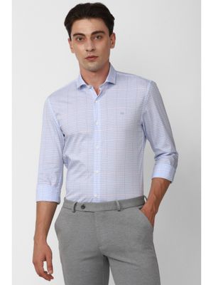 Buy Peter England Men Blue Super Slim Fit Formal Full Sleeves Formal ...