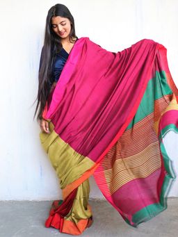 Chidiyaa - Holi Anika Handwoven Pure Cotton Viscose Saree