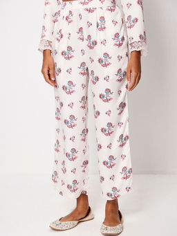 Ancestry - Ivory Printed Straight Pant
