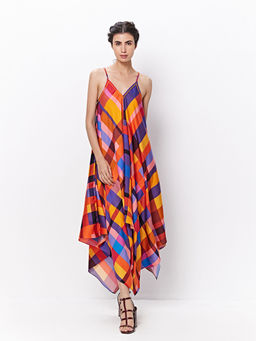 Ancestry - Multi-color Asymmetric Maxi Dress