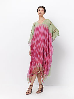 Ancestry - Pink Ikat Print Kaftan