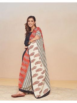 Fabindia - Women Off White Cotton Printed Dupatta