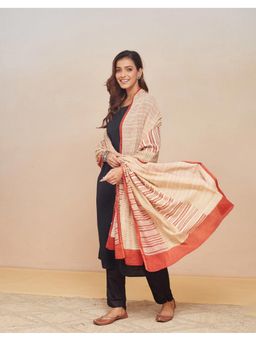 Fabindia - Women Cotton Off White Printed Dupatta