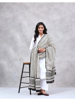 Fabindia - Women Cotton Printed Off White Dupatta