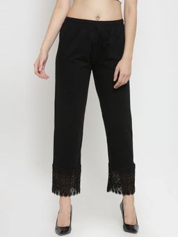 Clora Creation - Women Rayon Black Solid Pant