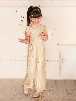 Lilpicks - Golden Shiny Top with Palazzo Pant (Set of 2)