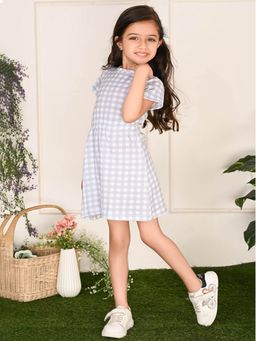 Lilpicks - Checkered Printed Smoking T-Shirt Dress