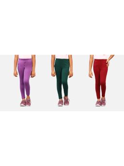 ZION - Multi-Color Solid Skinny Leggings (Pack of 3)