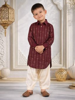 Vastramay - Boys Wine Kurta With Patiala