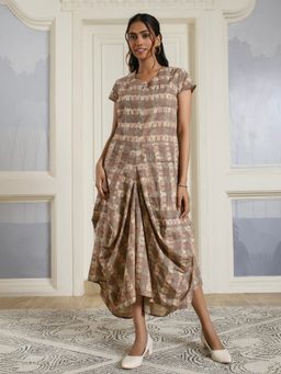 AAVYAM - Geometric Cotton Drape Dress