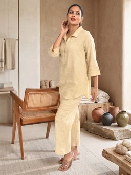 AAVYAM - Beige Linen Co-Ord set