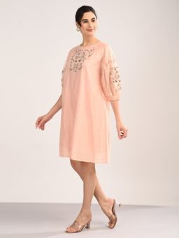 AAVYAM - Pink Embroidered Organza Dress