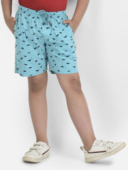 CRIMSOUNE CLUB - Turquoise Animal Printed Lounge Shorts